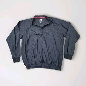 FooTjoy 1/4 Snap Button Golf Club Wind Stopper Lined Sweater Black Mens Medium